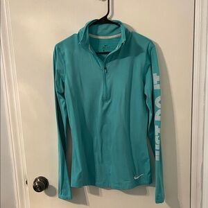 Nike Aqua Long Sleeve Half-Zip Top